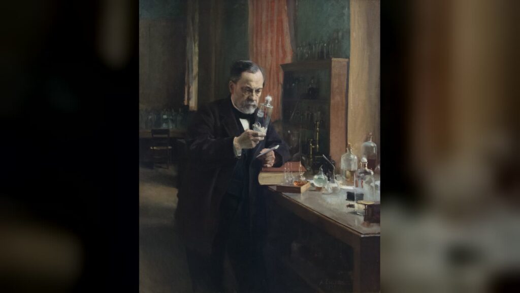 Louis Pasteur laboratuvarında, Albert Edelfelt